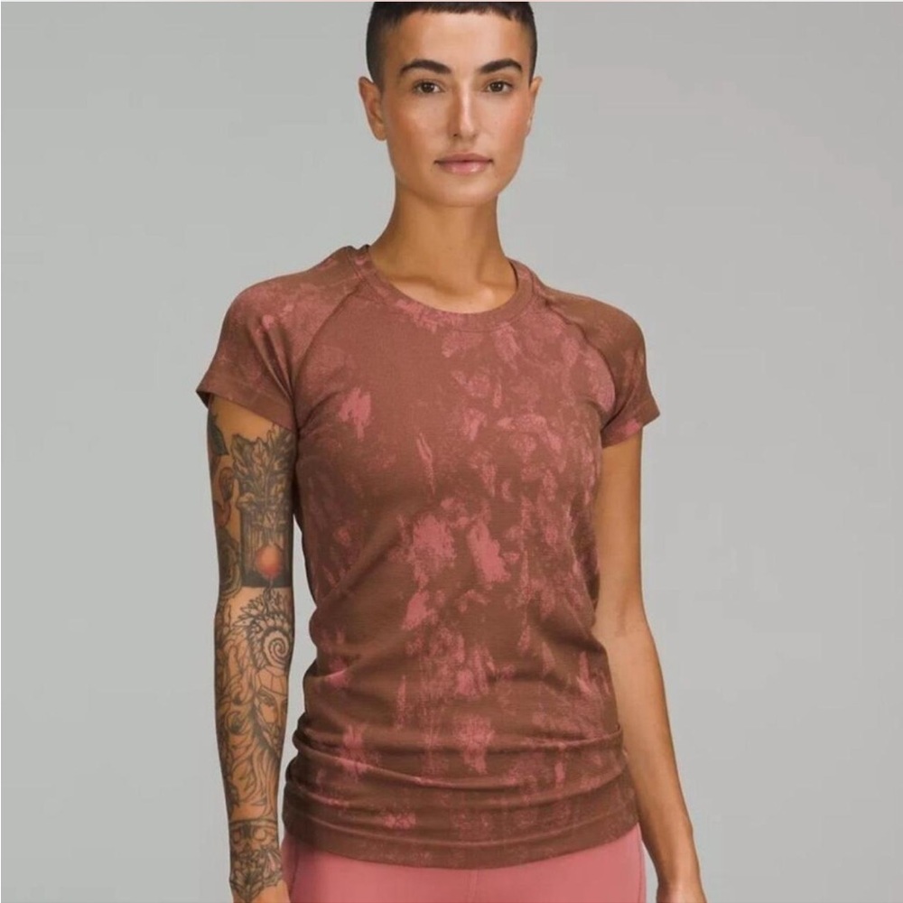 Lululemon Swiftly Tech Short Sleeve (Pink/Brown Tie-Dye)